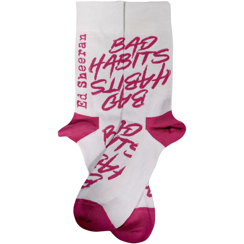 Ed Sheeran - Bad Habits Socks - EU 40-45 - White/Pink